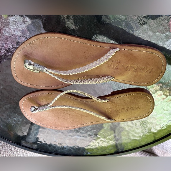 PAJAR | leather flip flop sandals braided detail | size 7 - Picture 4 of 8